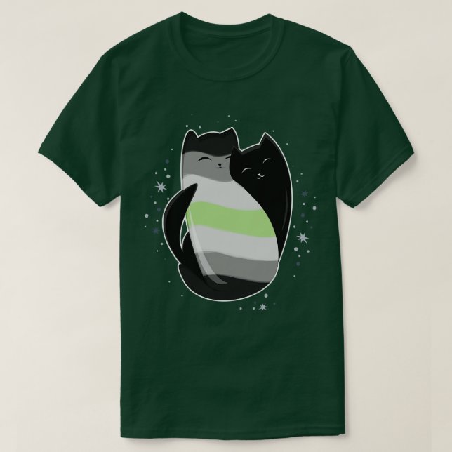 Agender Cat LGBT Pride Flag T-Shirt (Design Front)