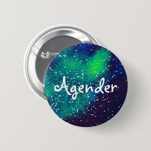 Agender Customizable Galaxy Identity 2 Inch Round Button (Front & Back)