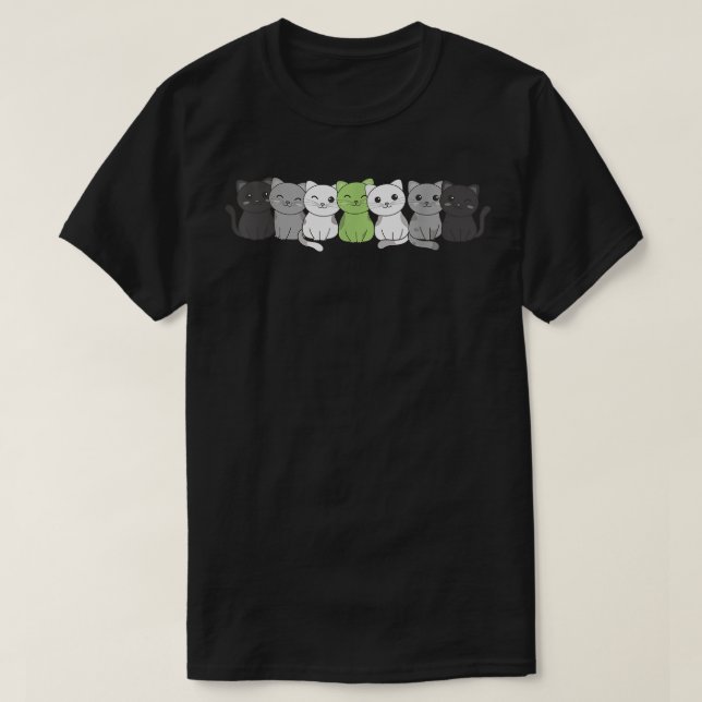 Agender Flag Non Binary Pride LGBTQ Cats cute agen T-Shirt (Design Front)