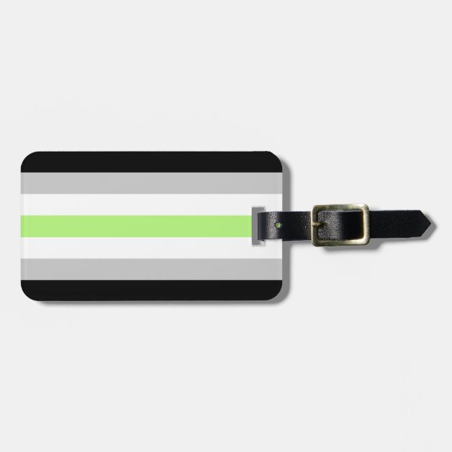 Agender Flag Personalized Luggage Tag (Front Horizontal)