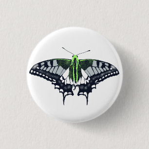 Agender Flag Swallowtail Butterfly 1 Inch Round Button