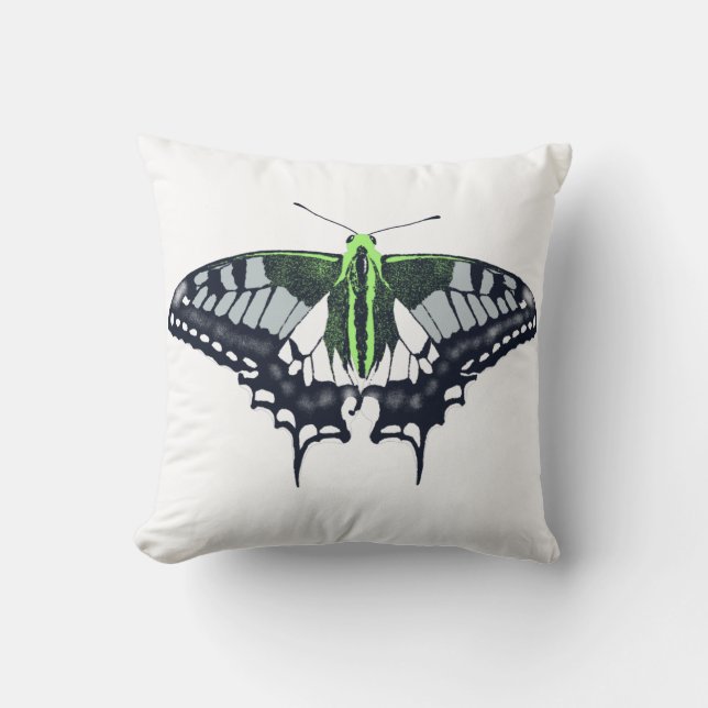 Agender Flag Swallowtail Butterfly Throw Pillow (Front)