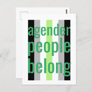 agender people belong postcard