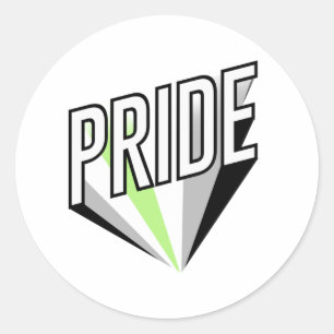 Agender Pride Burst Classic Round Sticker