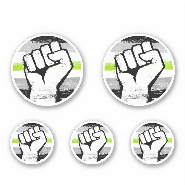 Agender Pride Fist Circle Print (Front)