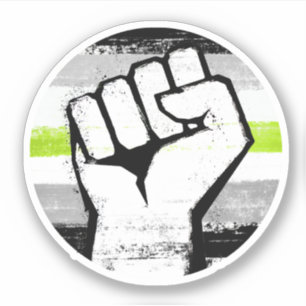 Agender Pride Fist Circle Print