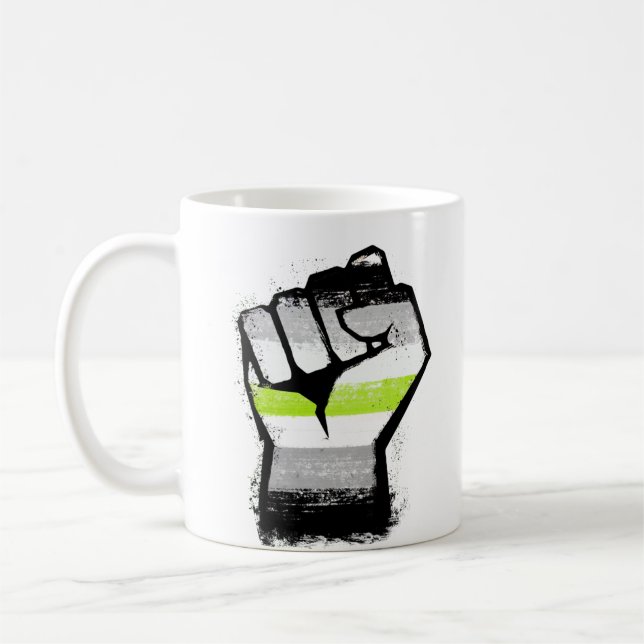 Agender Pride Fist Coffee Mug (Left)