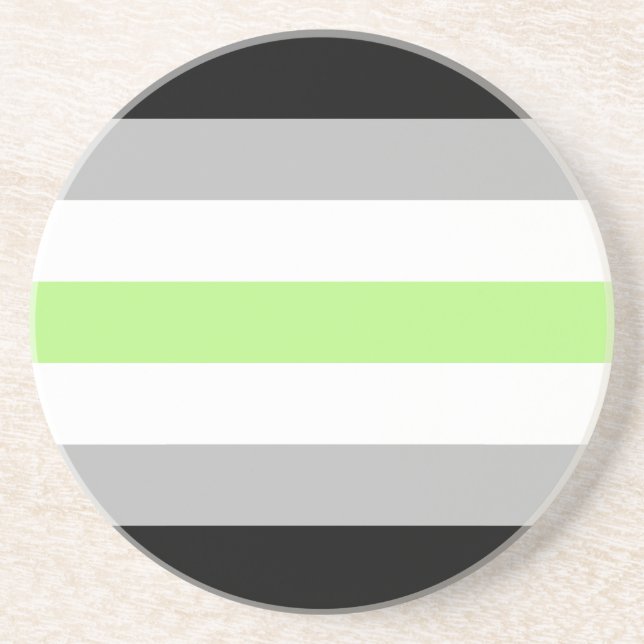 Agender Pride Flag – Agender Identity LGBTQIA+  Coaster (Front)