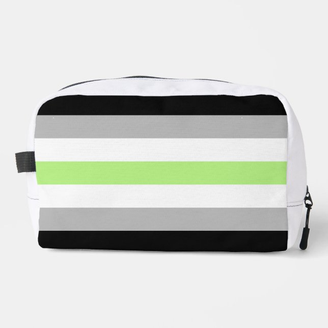 Agender Pride Flag – Agender Identity LGBTQIA+  Dopp Kit (Front)