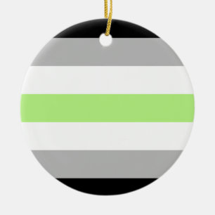 Agender Pride Flag Ceramic Ornament