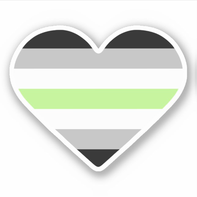 Agender Pride Flag Heart (Front)