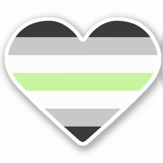 Agender Pride Flag Heart (Front)