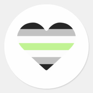 Agender Pride Flag Heart Classic Round Sticker