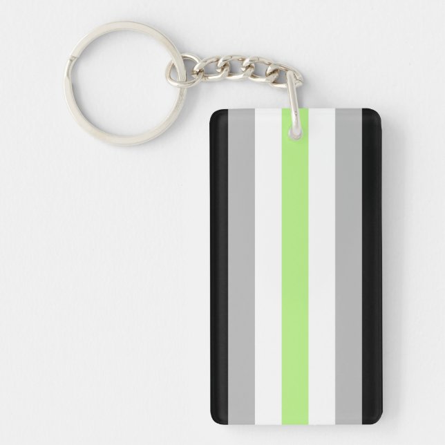 Agender Pride Flag Keychain (Front)