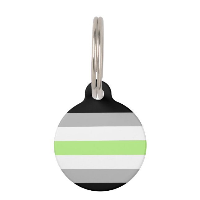 Agender Pride Flag Pet Tag (Front)