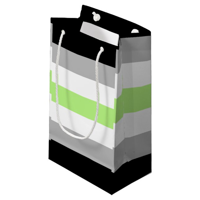 Agender Pride Flag Small Gift Bag (Front Angled)