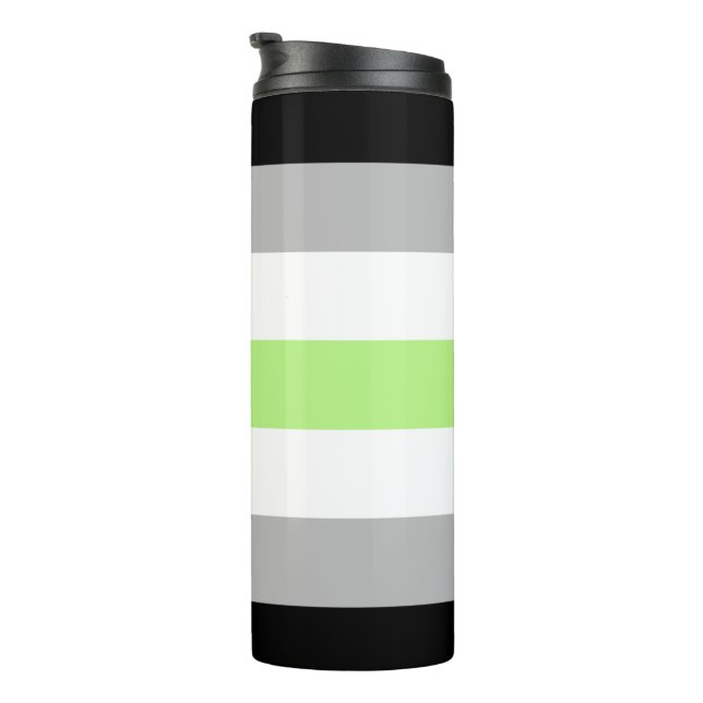 Agender Pride Flag Thermal Tumbler (Rotated Right)