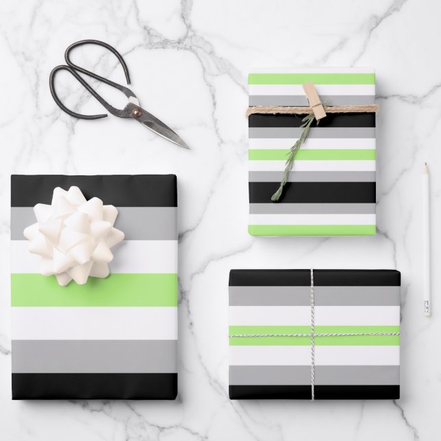 Agender Pride Flag Wrapping Paper Sheet (Front)