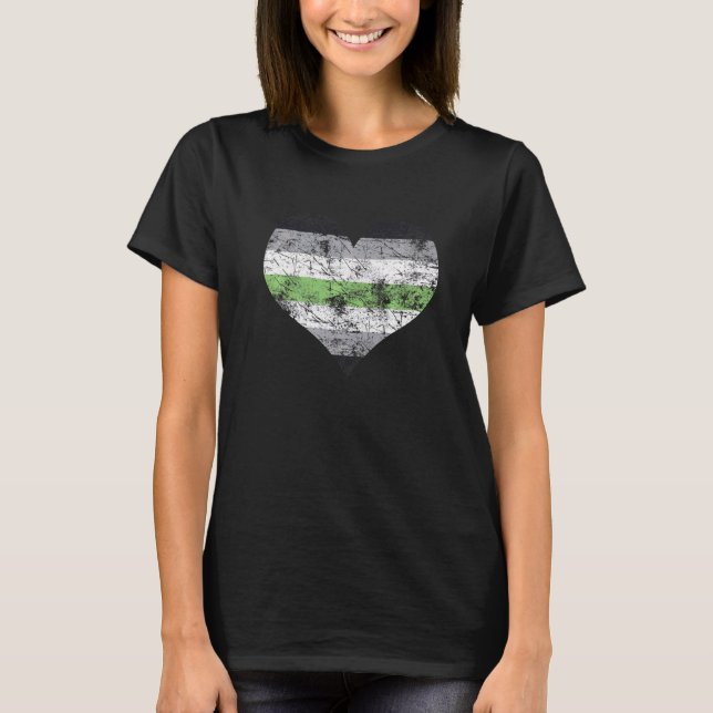 Agender Pride Heart Vintage Flag T-Shirt (Front)