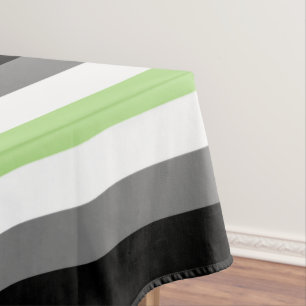 Agender Pride, LGBTQ Pride, Black Grey and Green Tablecloth