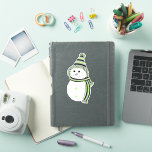 Agender Pride Snowman Snowperson Flag Green<br><div class="desc">Celebrate the cozy winter season with this adorable snowperson dressed in the Agender Pride flag colours of black, grey, light green, and white. Regardless of how you celebrate — Christmas, Hanukkah, Kwaanza, winter solstice, or just the beauty of the snow — may this sweet smile remind you to embrace the...</div>
