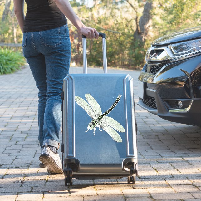Agender Pride Vintage Dragonfly Art (Suitcase Insitu)
