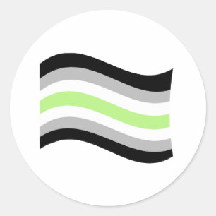 Agender Pride Wavy Flag Classic Round Sticker