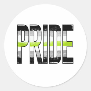Agender Pride Word Classic Round Sticker