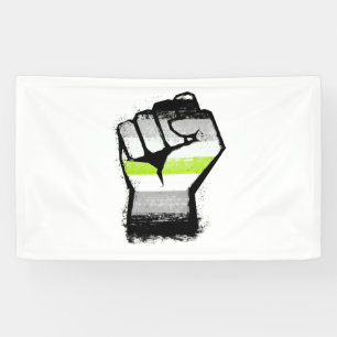 Agender Protest Fist Banner