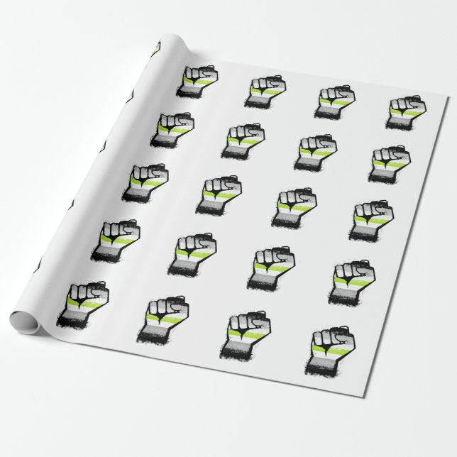 Agender Protest Fist Wrapping Paper (Unrolled)