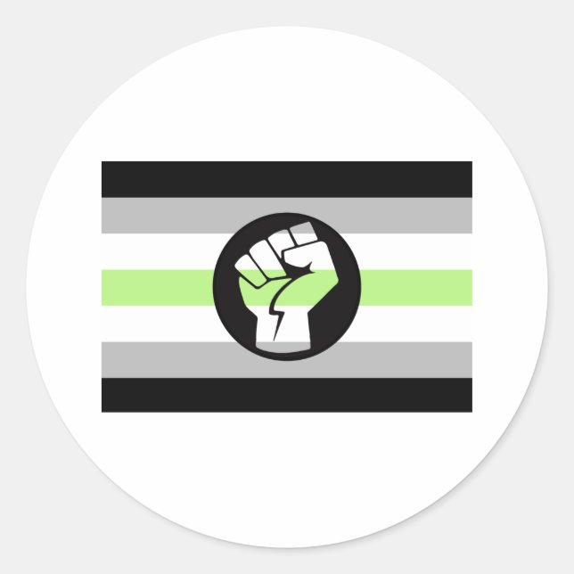 Agender Protest Flag Classic Round Sticker (Front)