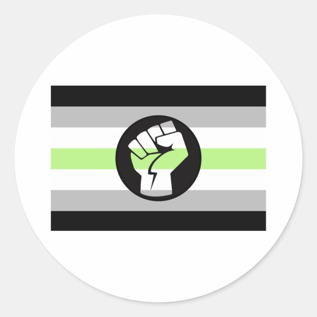 Agender Protest Flag Classic Round Sticker (Front)