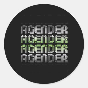 Agender Retro Pride Classic Round Sticker