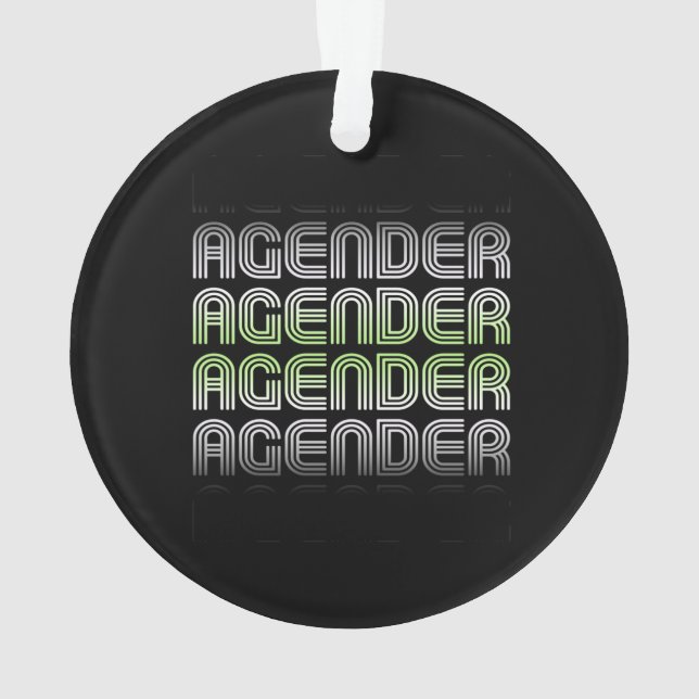 Agender Retro Pride Ornament (Back)