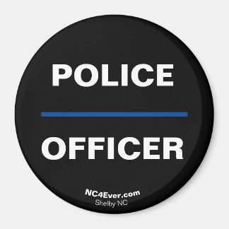 AGENT DE POLICE Aimant mince Ligne bleue