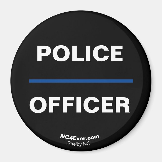 AGENT DE POLICE Aimant mince Ligne bleue (Devant)