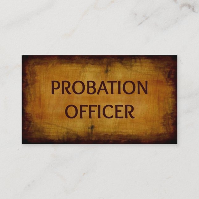 Agent de probation Antique Carte de visite brossé (Devant)