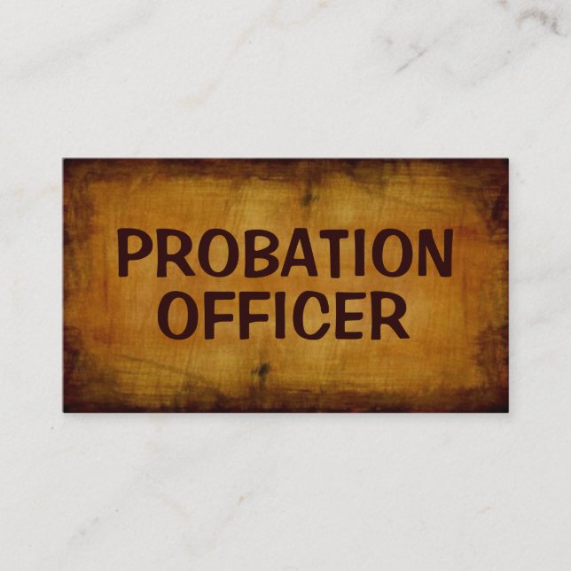Agent de probation Carte de visite antique (Devant)