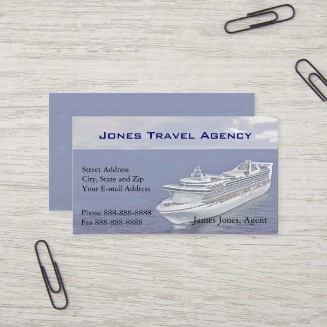 Agent de voyage Carte de visite de l'Agence des na (Devant/Arrière en situation)