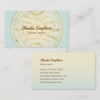 Agent de voyage Carte d'or Turquoise Ombre Blogger