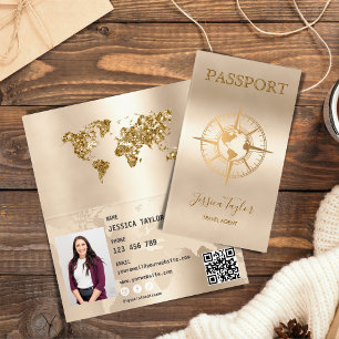 Agent de voyage Carte du monde de passeport Insére