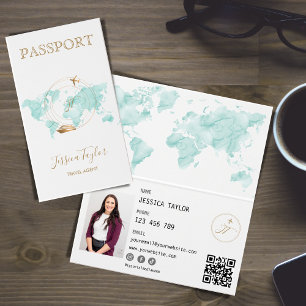 Agent de voyage Carte du monde de passeport Insére