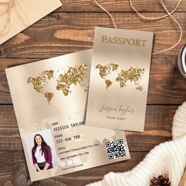 Agent de voyage Carte du monde de passeport Insére (Créateur téléchargé)