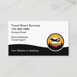 Agent de voyage Cartes de visite modernes Emblem
