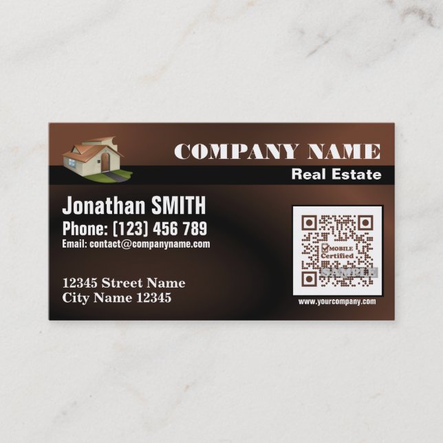 Agent immobilier - carte de visite de code de QR - (Devant)