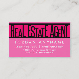 Agent immobilier Carte de visite rose chaud