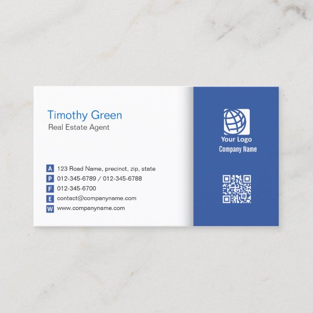 Agent immobilier Carte de visite simple #06 (Devant)