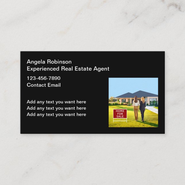 Agent immobilier Cartes de visite professionnels (Devant)