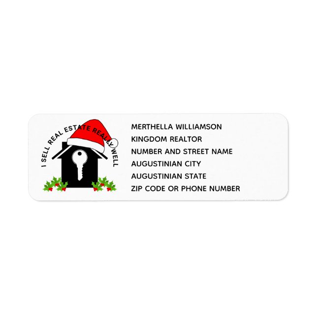 Agent immobilier de Noël Realer Adresse de retour (Devant)