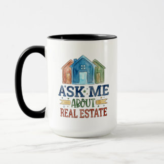 Agent immobilier mug personnalisé noir deux tons